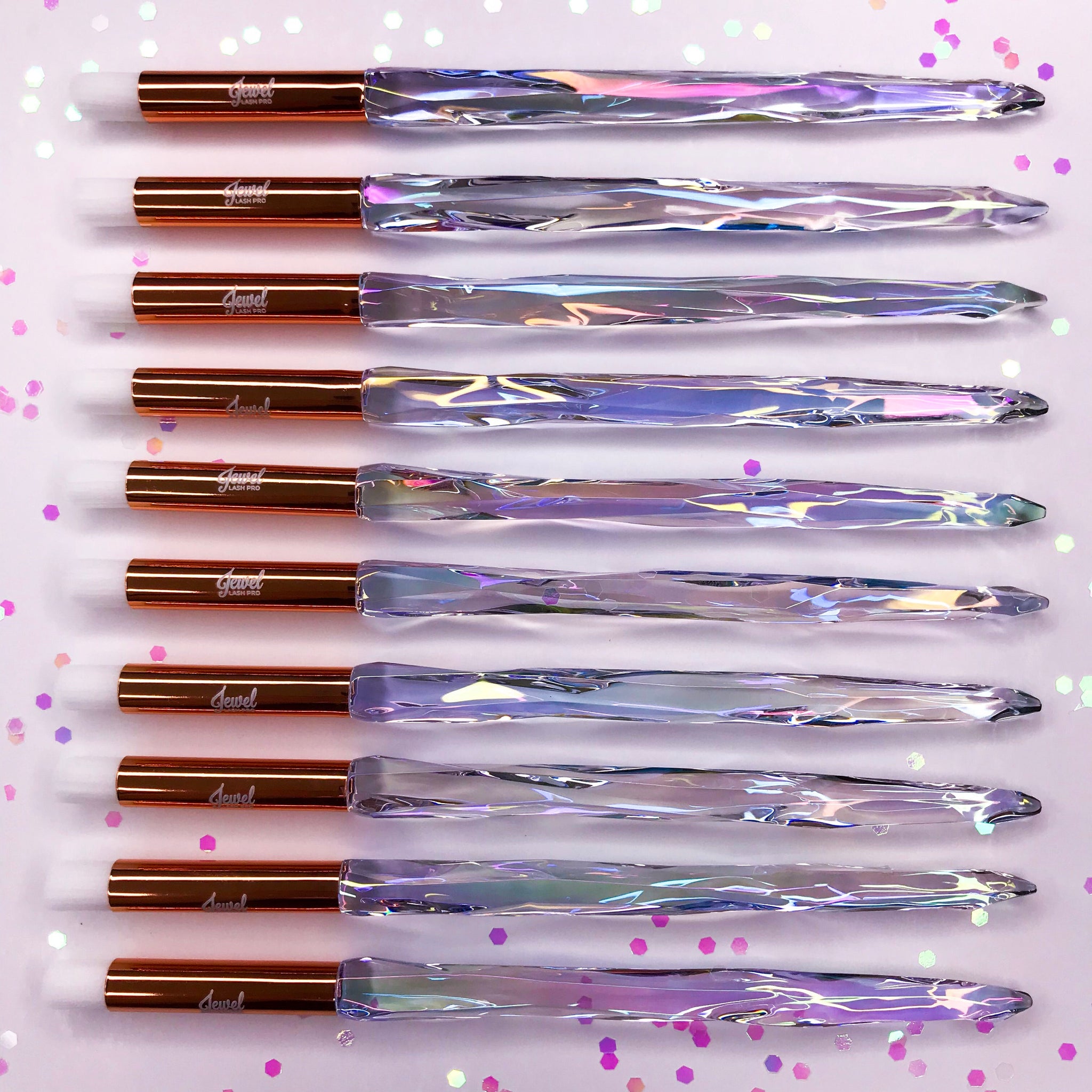 50% OFF! Crystal Lash & Brow Brushes - Opal Crystal/Rose Gold