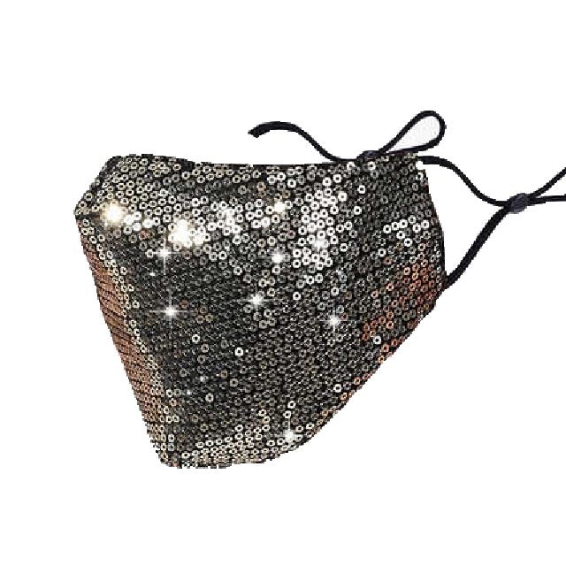 90% OFF Silver Sequin Face Cover Mask