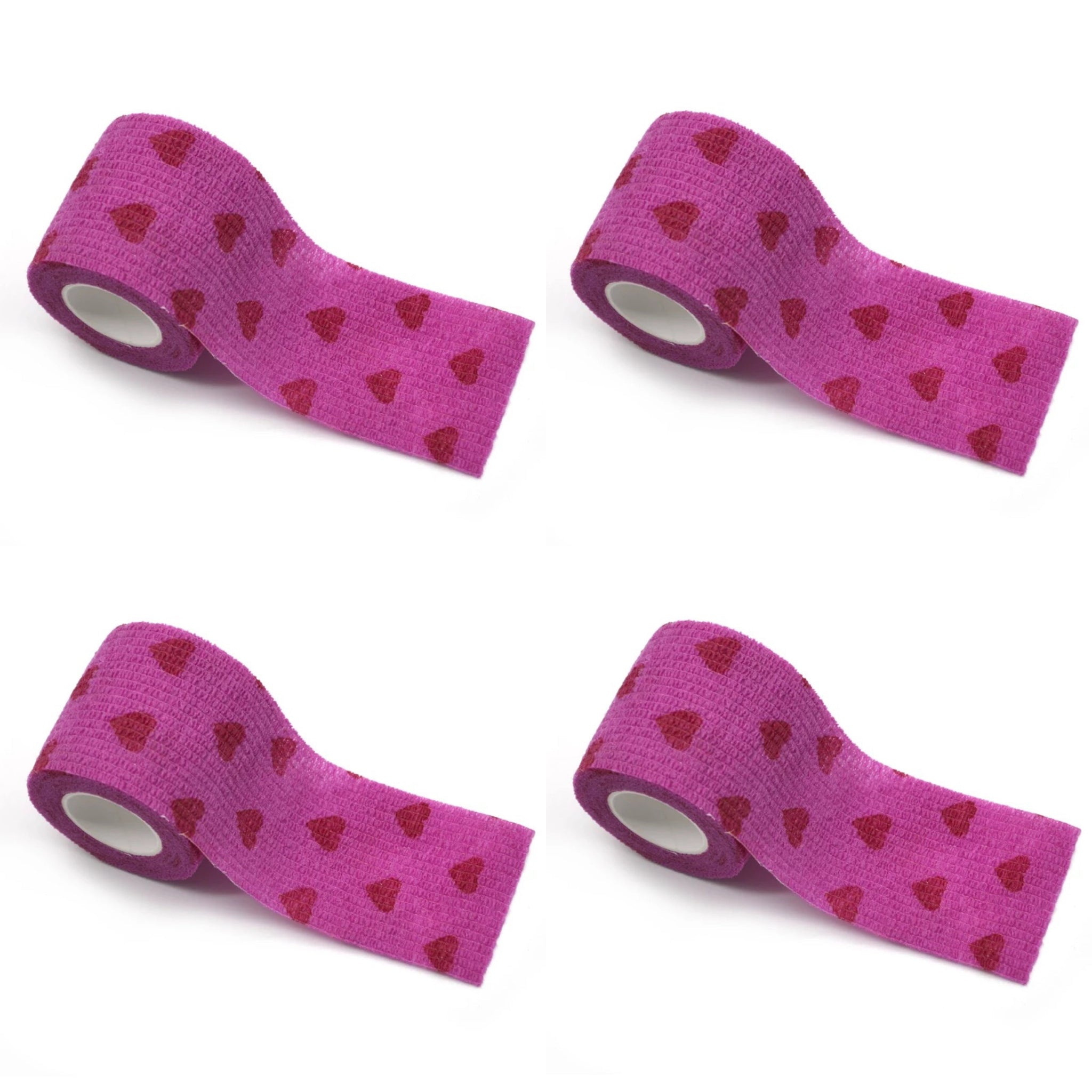 PINK/PURPLE Hearts Hand Piece Wrap 4 Pack